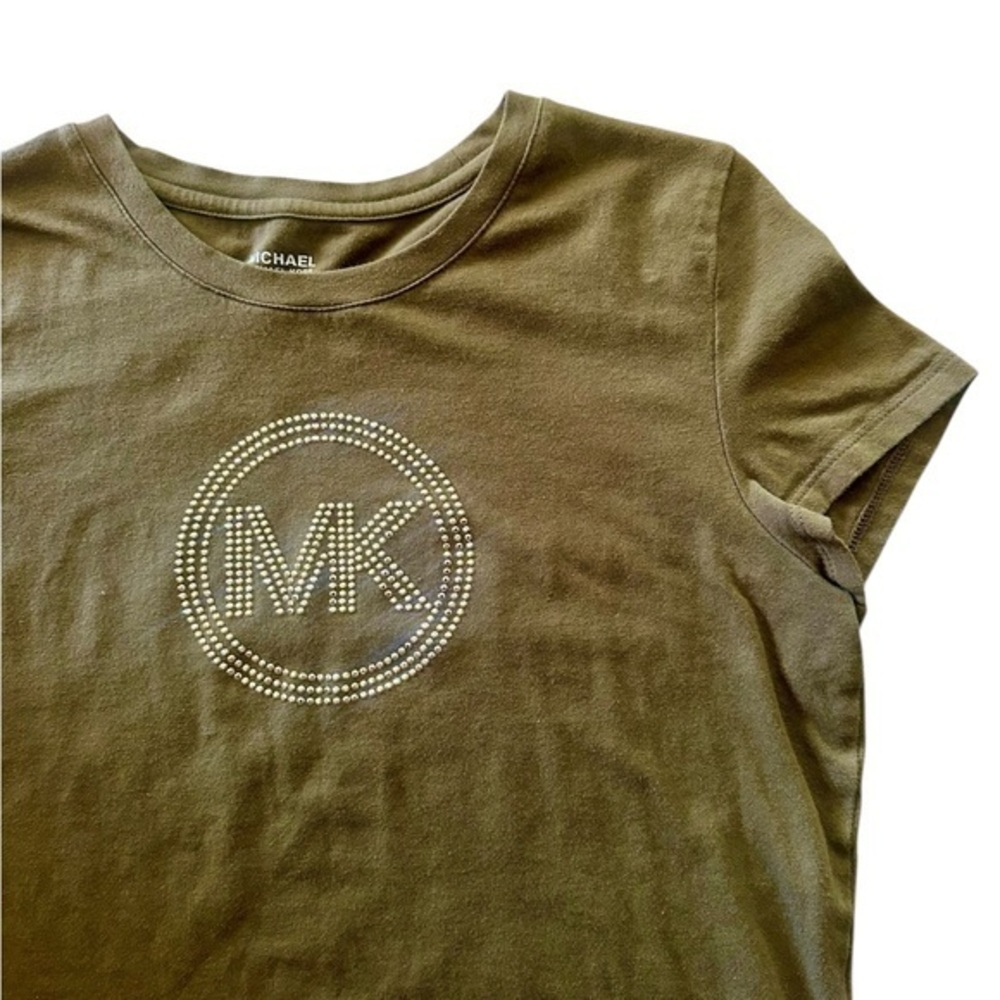 MICHAEL Michael Kors Short Sleeve Embellished T Shirt - Womens Size Small Green